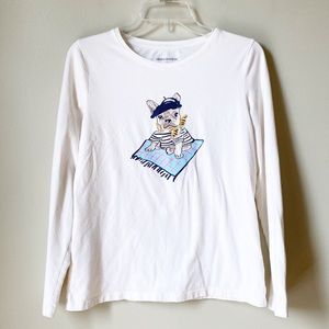 Talbots | French Bulldog Graphic Long Sleeve Tee